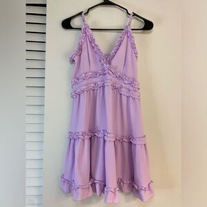 Purple cami dress with ruffles
